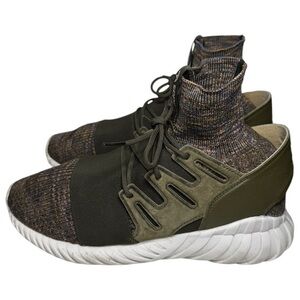Adidas Men’s Size 8.5 Olive Multi Color Space Dye Tubular Doom PK Sock Sneakers